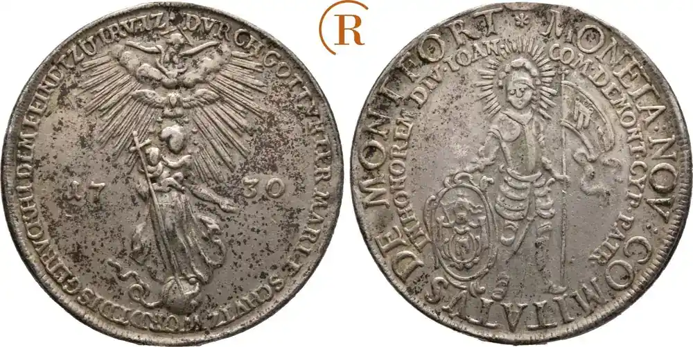 Montfort Grafschaft Taler, sog. " Gegenreformationstaler" L 1730 Anton der Jüngere, 1693-1733 ss entfernte Henkel | Angebot