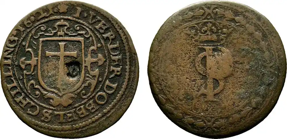 Heute bestellen | Verden, Bistum Cu Doppelschilling 1621 Philipp Sigismund von Braunschweig-Wolfenbüttel 1586-1623 Sehr schön / schön