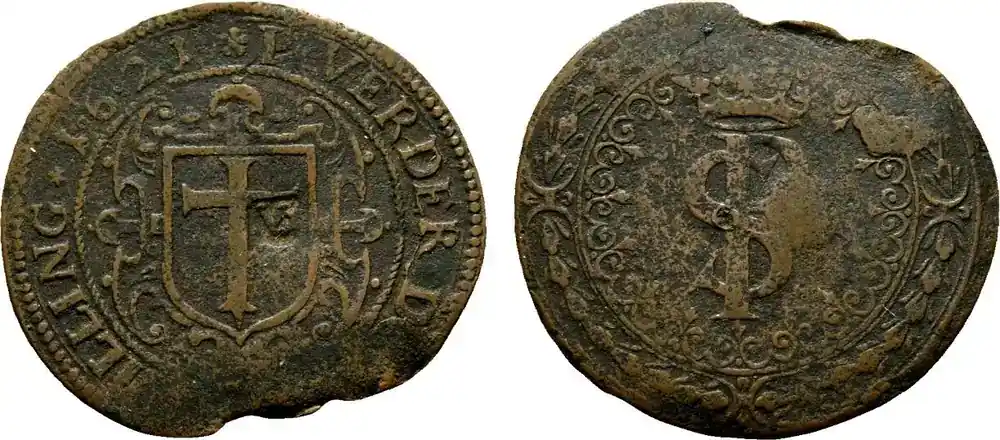 Endet bald | Verden, Bistum Cu Doppelschilling 1621 Philipp Sigismund von Braunschweig-Wolfenbüttel 1586-1623 Stärkere Randfehler, schön – sehr schön