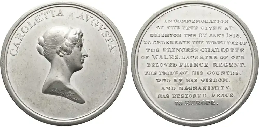 Großbritannien Zinnmedaille 1816 von T. Webb George III. 1760-1820 Von großer Seltenheit. Vorzüglich – Stempelglanz - Schneller Versand