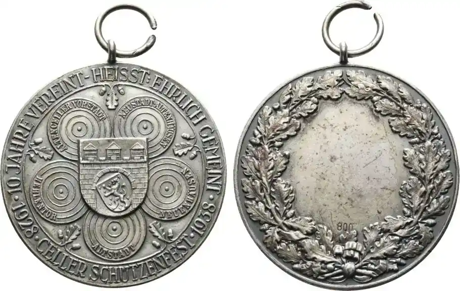 Celle, Stadt Tragbare Medaille 1938 Mattiert. Vorzüglich + | Bewährte Qualität