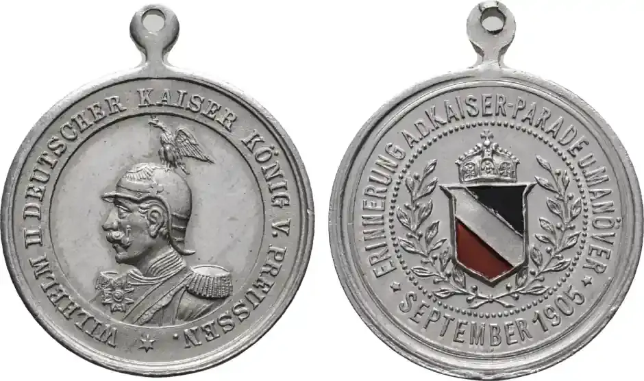 Brandenburg-Preußen Tragbare Aluminiummedaille 1905 Wilhelm II. 1888-1918 Sehr selten. Vorzüglich | Knallerpreis