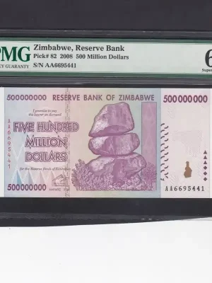 Zimbabwe 500.000.000 Dollars PMG 67 2008 P.82. unz | Fast ausverkauft