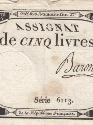 Schneller Versand | France 5 Livres 1793 P.A76 VF