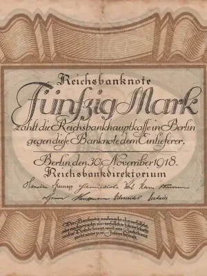 Germany 50 Mark 1918 P.65 VF | Hochwertig