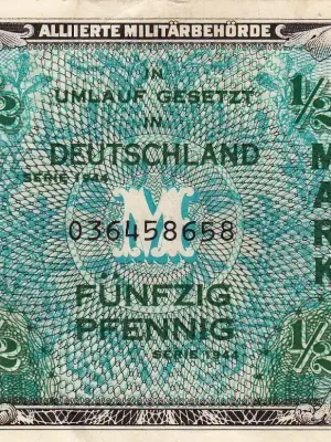 Neu hinzugefügt - Germany 1/2 Mark 1944 P.191a XF+
