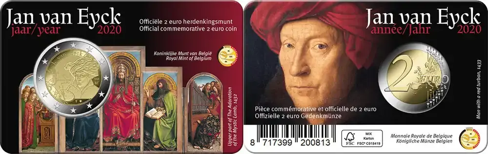 Zeitlich begrenzt | 2 Euro België 2020 ‘Jan van Eyck‘ in Coincard Nederlandstalig