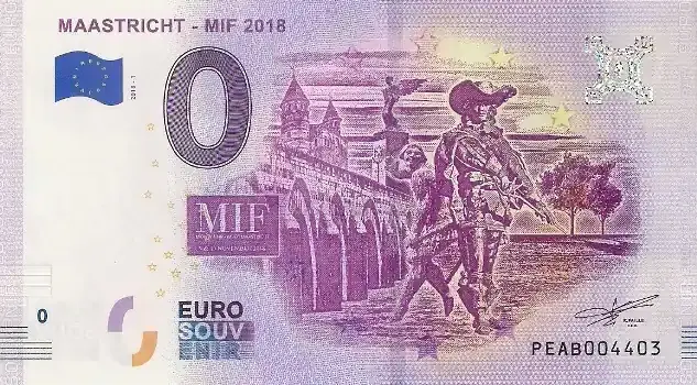 0 Euro Biljetten 0 Euro biljet Nederland 2018 – Maastricht MIF | Einfache Rückgabe