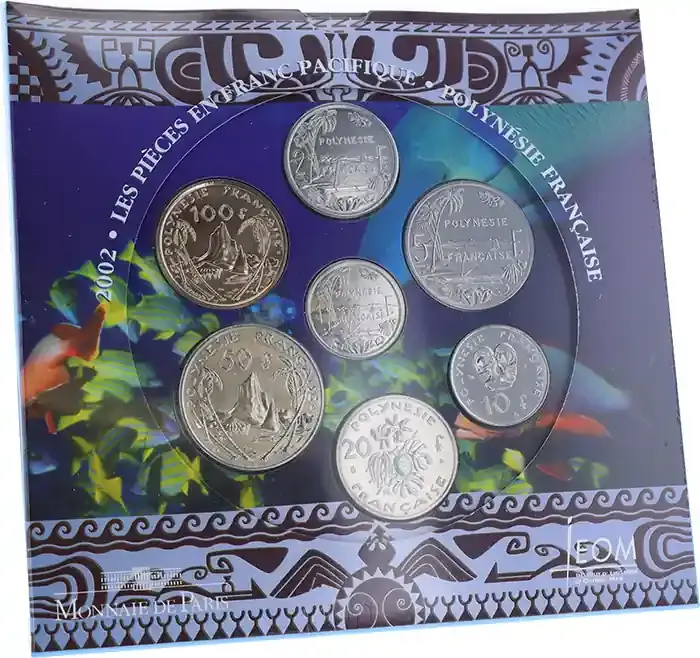 Französische Polynesien BU Franc du Pacifique 2002 boxed set I / ST - Top-Preis