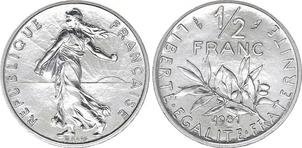 Expresslieferung - Frankreich 1/2 Franc Seed sower – 1981 – From Box Set st