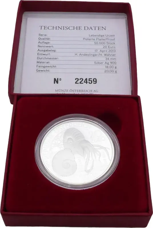 Sicher einkaufen | Österreich 20 Euro 2013 Prähistorisches Leben – Trias Polierte Platte (PP)