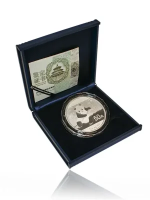 5 Unzen Silbermünze China Panda 2015 proof - Neu