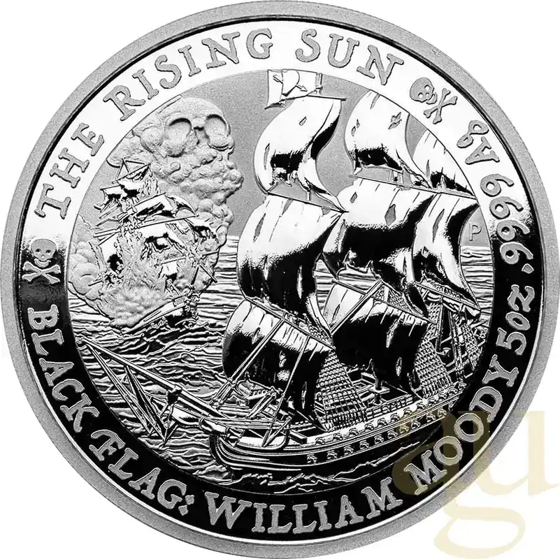 Einfach bestellen - 5 Unzen Silbermünze Tuvalu – Black Flag – The Rising Sun 2022