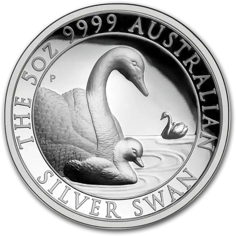 Kundenfavorit | 5 Unzen Silbermünze Australien Schwan 2019 – High Relief – polierte Platte