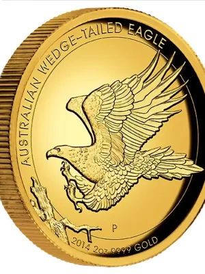 Bestpreis | 2 Unzen Goldmünze Australien Wedge Tailed Eagle 2014 proof – high Relief Prägung