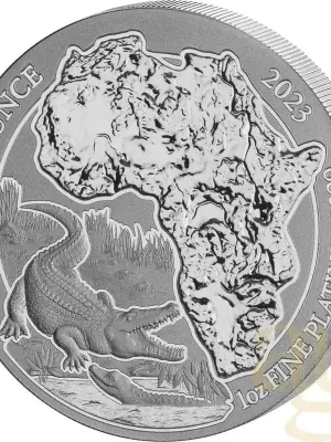 1 Unze Platinmünze Ruanda Nilkrokodil 2023 - Schnell zugreifen