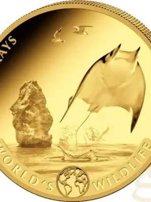 Zertifiziert - 1 Unze Goldmünze Kongo World´s Wildlife – Rochen 2023