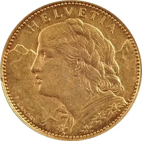 10 schweizer Franken Goldmünze Vreneli 1916 - Bestseller