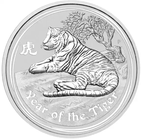 Online bestellbar - 1 Unze Silbermünze Australien Lunar II Tiger 2010