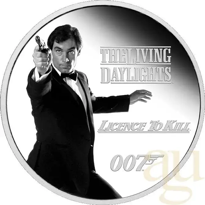 1 Unze Silbermünze Tuvalu James Bond 007 – Timothy Dalton 2023 – Proof coloriert | Beliebt