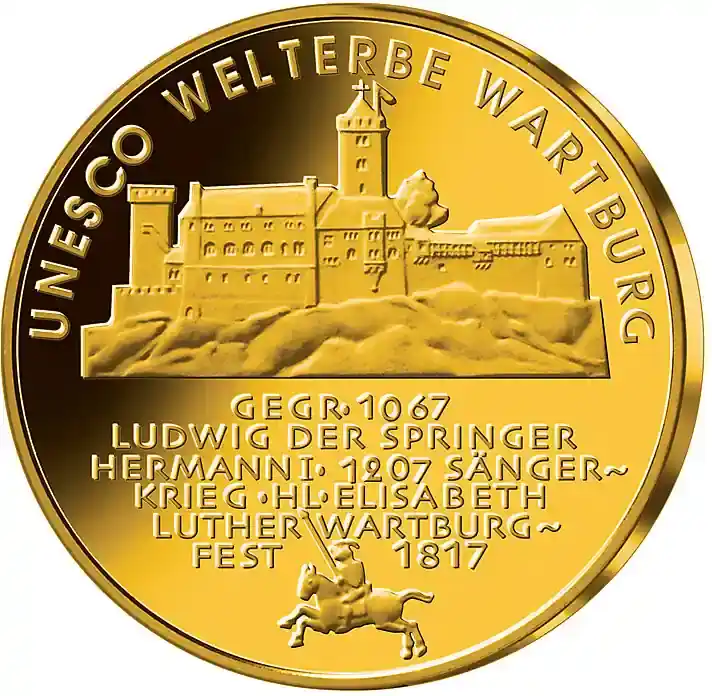 Sehr beliebt - 1/2 Unze Goldmünze – 100 Euro Wartburg 2011 (J)
