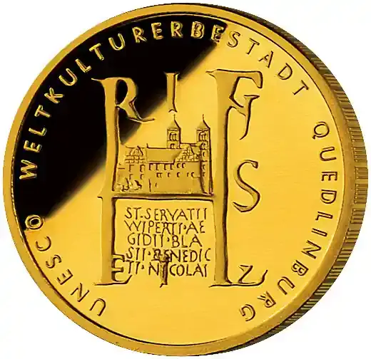 1/2 Unze Goldmünze – 100 Euro Quedlinburg 2003 (A) - Preisknaller
