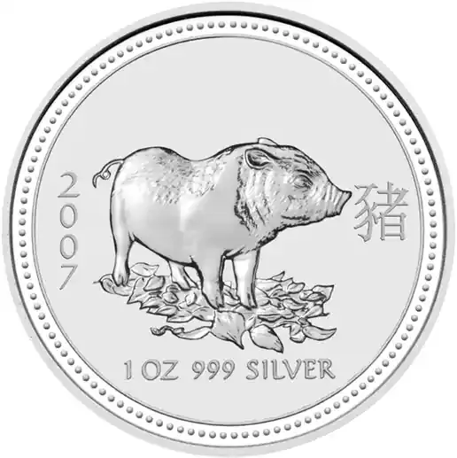 Sofort bestellen - 1 Kilogramm Silbermünze Australien Lunar I Schwein 2007