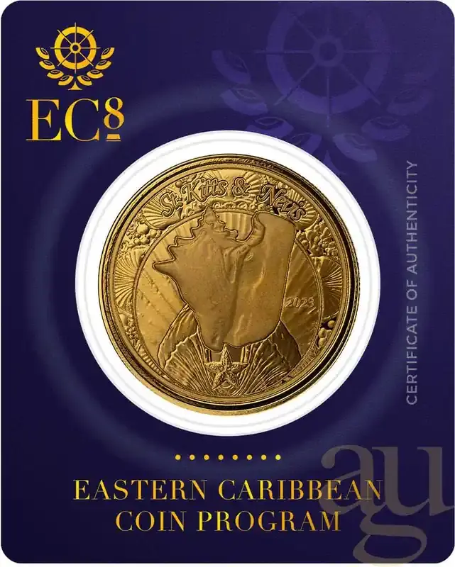 1 Unze Goldmünze EC8 St. Kitts & Nevis – Conch Shell 2023 - Begrenztes Angebot
