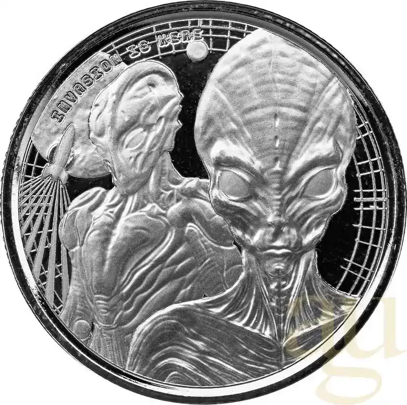Vorteilspreis - 1/2 Unze Silbermünze Afrika Ghana Alien 2023