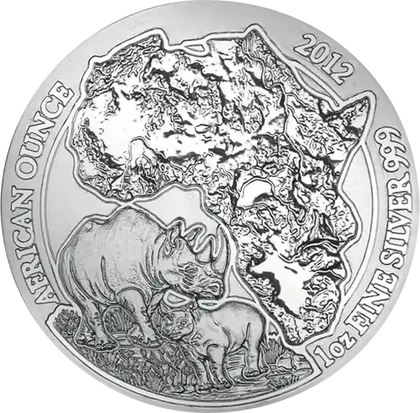 1 Unze Silbermünze Ruanda Nashorn 2012 - Preisknaller