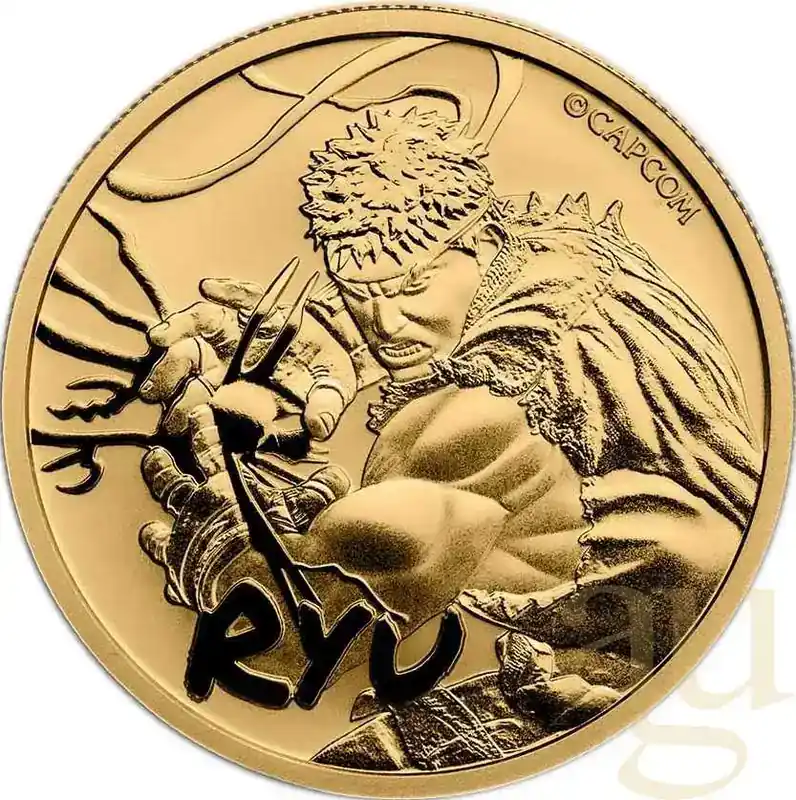 1 Unze Goldmünze Tuvalu Street Fighter Ryu 2022 - Hohe Qualität