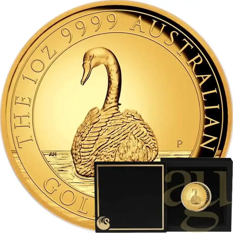 1 Unze Goldmünze Australien Schwan 2023 – High Relief – polierte Platte | Aktion