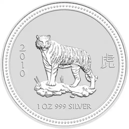 Sofort bestellbar - 1 Unze Silbermünze Australien Lunar I Tiger 2010