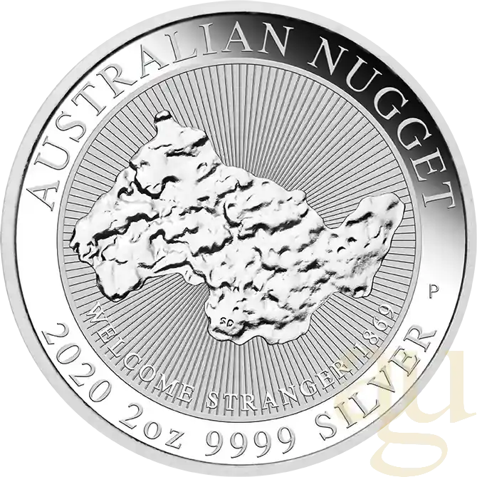 2 Unzen Silbermünze Australien Nugget – Welcome Stranger 2020 | Neu