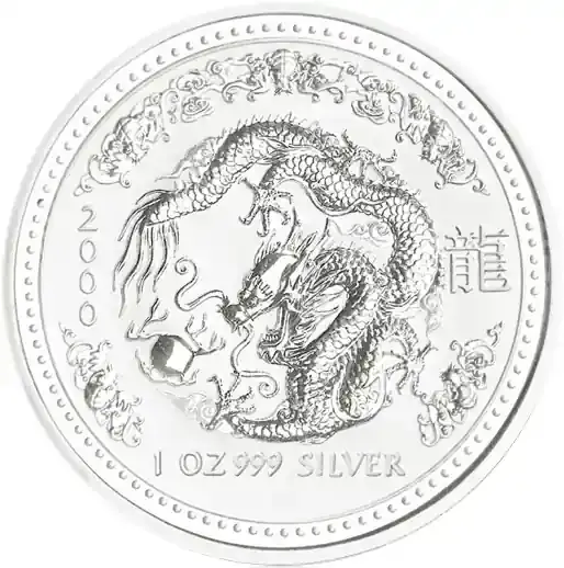 Top-Qualität | 1 Unze Silbermünze Australien Lunar I Drache 2000