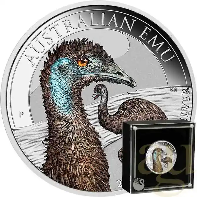 1 Unze Silbermünze Australien Emu 2023 – coloriert - Preiswert