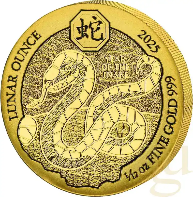 1/12 Unze Goldmünze Ruanda Lunar Schlange 2025 - Top-Qualität