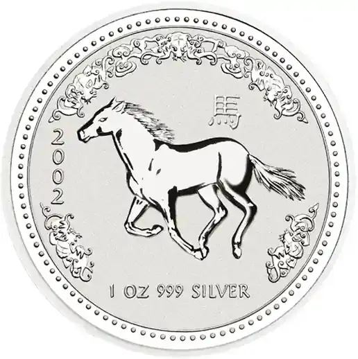 Sparangebot - 1 Unze Silbermünze Australien Lunar I Pferd 2002