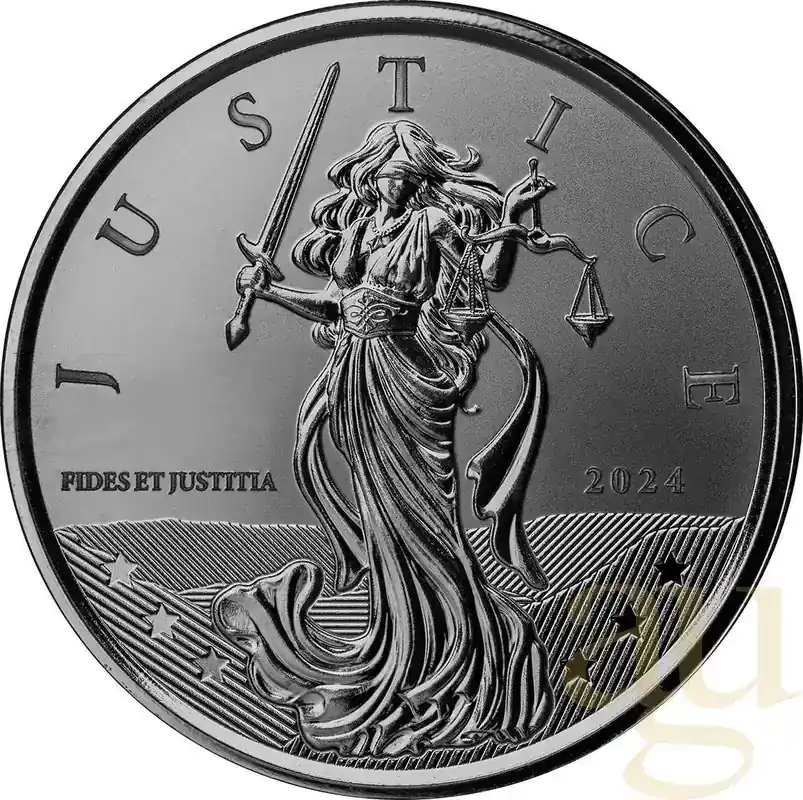 1 Unze Silbermünze Gibraltar Lady Justice 2024 - Profi-Qualität