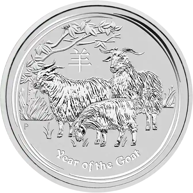 Schnell zugreifen | 1/2 Unze Silbermünze Australien Lunar II Ziege 2015