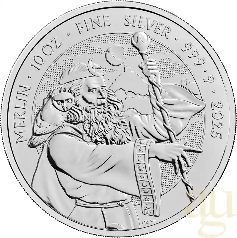 Abverkauf - 10 Unzen Silbermünze Myths and Legends – Merlin 2025