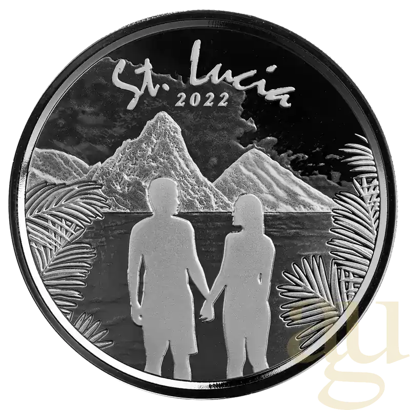 Premium-Qualität | 1 Unze Silbermünze EC8 St. Lucia – Couple 2022
