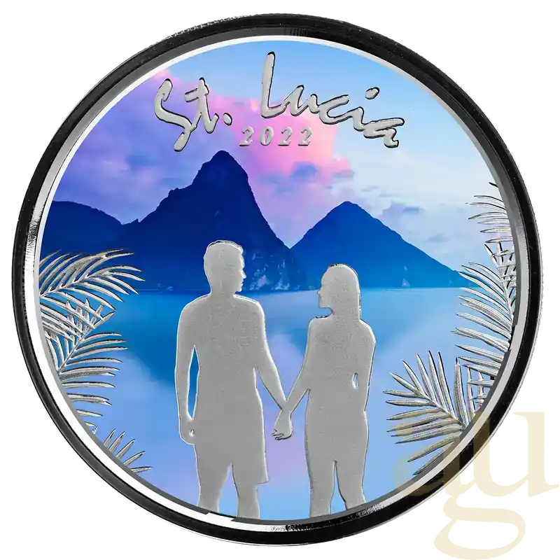 Sparangebot | 1 Unze Silbermünze EC8 St.Lucia – Couple 2022 coloriert