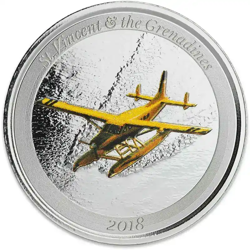 1 Unze Silbermünze EC8 St. Vincent & The Grenadines – Seaplane 2018 coloriert | Angebot