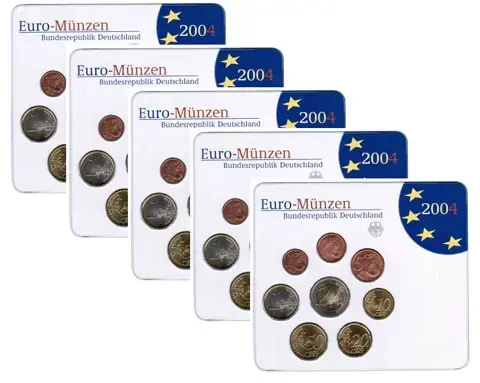 Neue Ware | Deutschland 5 x 3,88 Euro 2004 Stgl. KMS im Folder Mzz. A – J