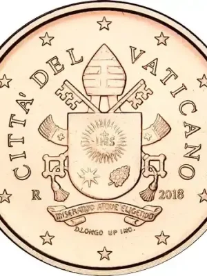 Sicher einkaufen - Vatikan 1 Cent 2018 Stgl. Motiv Papst-Wappen von Franziskus