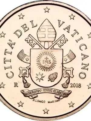 Vatikan 2 Cent 2018 Stgl. Motiv Papst-Wappen von Franziskus | Meistverkauft