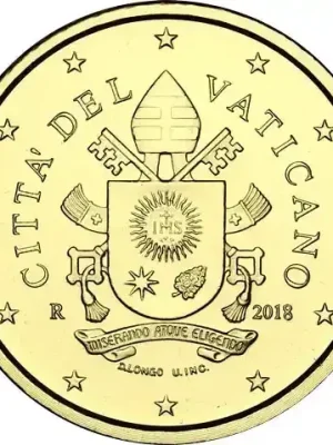 Vatikan 10 Cent 2018 Stgl. Motiv Papst-Wappen von Franziskus | Vorteilspreis