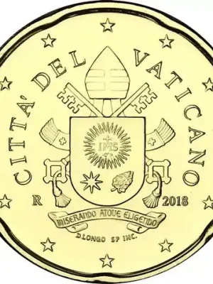 Vatikan 20 Cent 2018 Stgl. Motiv Papst-Wappen von Franziskus - Jetzt neu