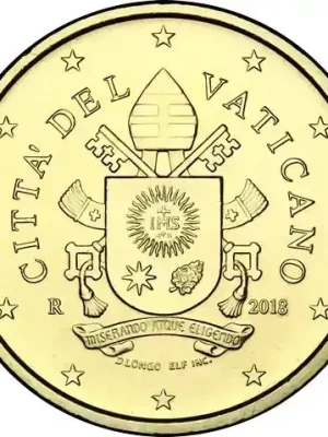Vatikan 50 Cent 2018 Stgl. Motiv Papst-Wappen von Franziskus - Brandneu